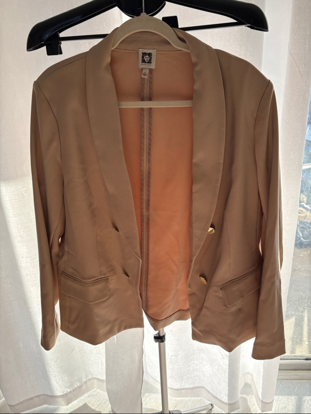 Anne Klein Blush Beige XL Shawl-Collar Blazer